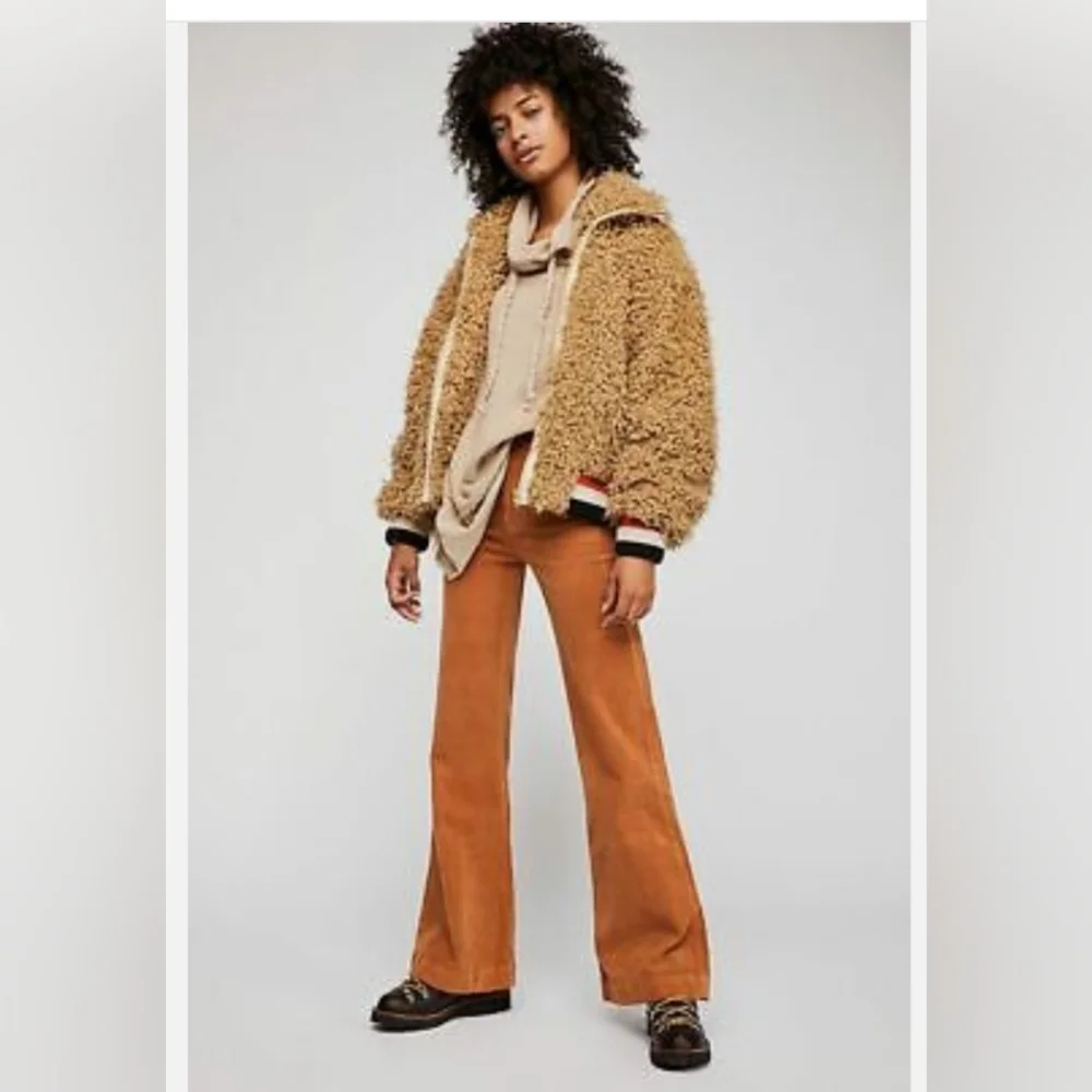 Free People Camel Teddy Jacket - Picture 1 of 11